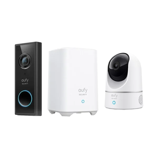 eufy-security-2k-battery-powered-video-doorbell-with-home-base-2-and-eufy-security-eufy-indoor-cam-2k-with-pan-and-tilt