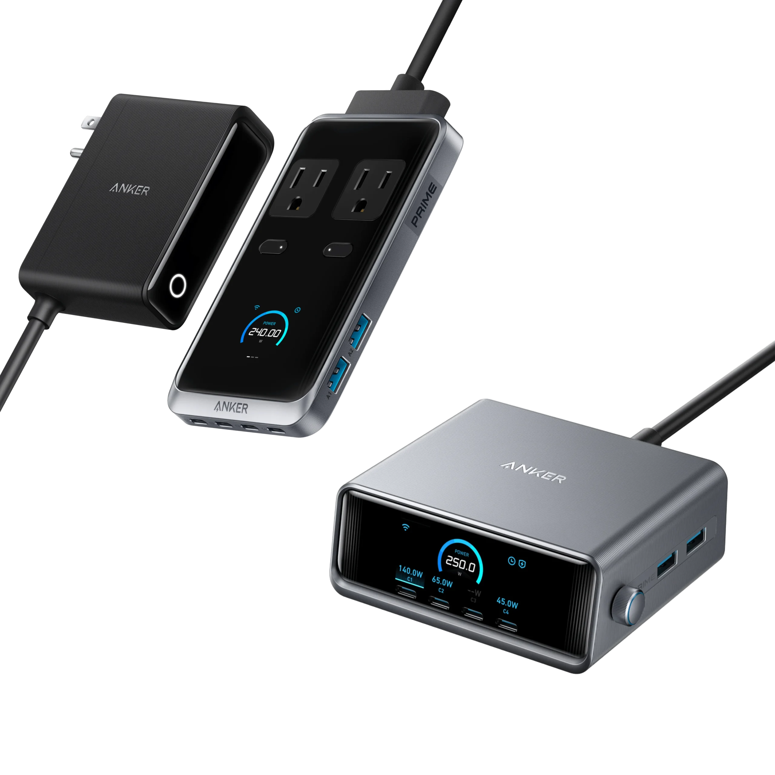 Anker Prime Charger (250W, 6 Ports, GaNPrime)
